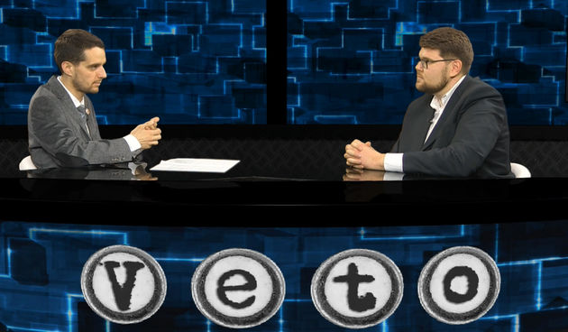 Sanjin Španović i Peđa Grbin u emisiji Veto na N1 televiziji