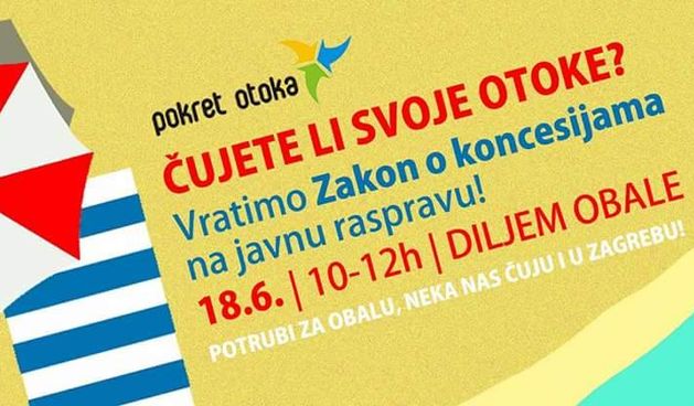 Pokret otoka poziva na prosvjed: Vratimo Zakon o koncesijama na javnu raspravu!