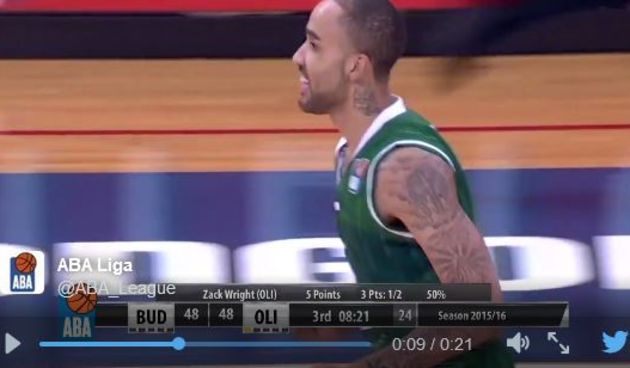 Zack Wright, screenshot: ABA liga