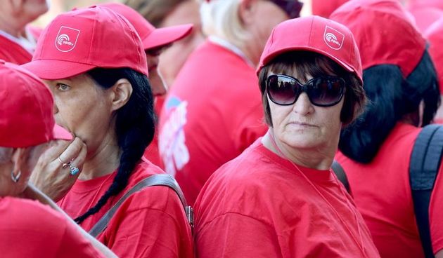 Prosvjed radnica Adria d.d. Zadar. Photo: Patrik Maček/PIXSELL