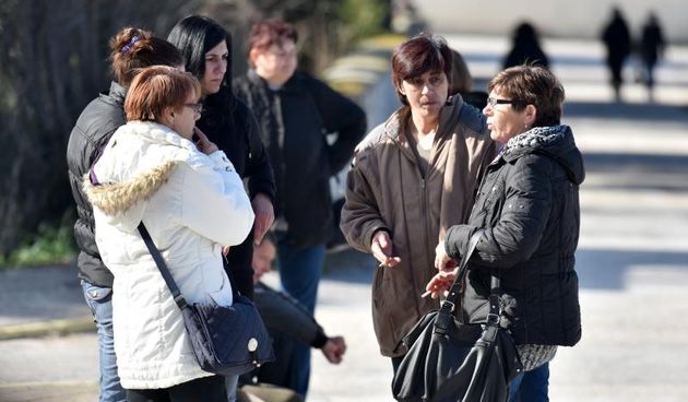 Zadar – Prosvjed radnica Adrie, koje su jutros blokirale ulaz u tvornicu stecajnom upravitelju. Adria, stecaj. Photo: Dino Stanin/PIXSELL