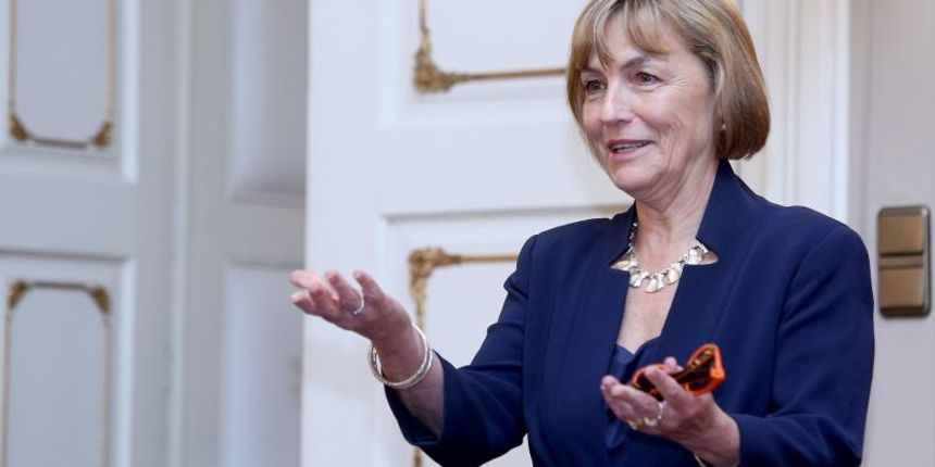 Redovna sjednica Vlade RH odrzana u sjeni prosvjeda branitelja koji se preselio na Markov trg. Vesna Pusic. Photo: Patrik Macek/PIXSELL Redovna sjednica Vlade RH odrzana u sjeni prosvjeda branitelja koji se preselio na Markov trg. Vesna Pusic. Photo: Patrik Macek/PIXSELL