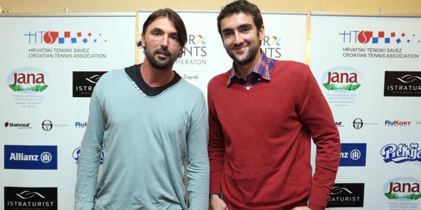 05.11.2013., Hotel Four Points by Sheraton Panorama, Zagreb – U dvorani Gric odrzana je konferencija za medije na kojoj je glavna tema bio tenisac Marin Cilic i optuzbe za doping. Goran Ivanisevic, Marin Cilic. Photo: Sanjin Strukic/PIXSELL 05.11.2013., Hotel Four Points by Sheraton Panorama, Zagreb – U dvorani Gric odrzana je konferencija za medije na kojoj je glavna tema bio tenisac Marin Cilic i optuzbe za doping. Goran Ivanisevic, Marin Cilic. Photo: Sanjin Strukic/PIXSELL