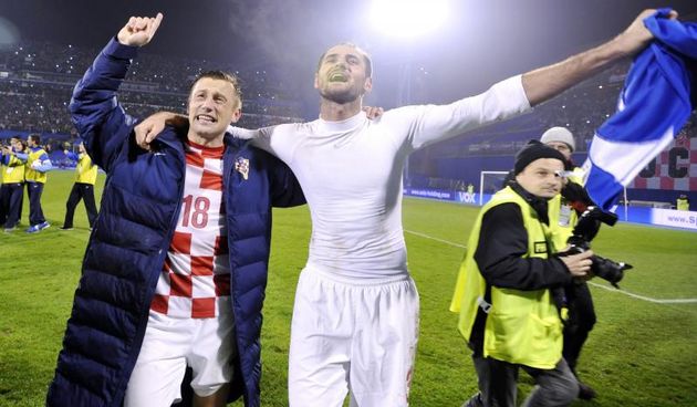Stadion Maksimir, Zagreb – Dodatne kvalifikacije za SP 2014., Hrvatska – Island 2-0, Fešta nakon utakmice. Foto: PIXSELL