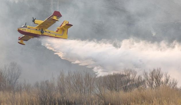Veliki požar kod Ražanca uz vatrogasce gasili kanader i air tractor