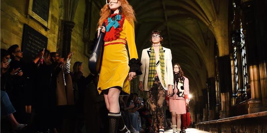 Guccijeva modna revija u atriju Westminsterske katedrale. Foto: Hina Guccijeva modna revija u atriju Westminsterske katedrale. Foto: Hina