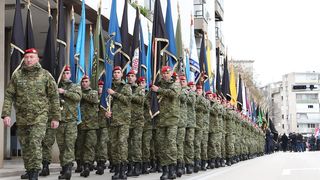 Mimohod pripadnika OSRH i MUP-a s ratnim zastavama povodom 30. obljetnice VRO Maslenica Mimohod pripadnika OSRH i MUP-a s ratnim zastavama povodom 30. obljetnice VRO Maslenica