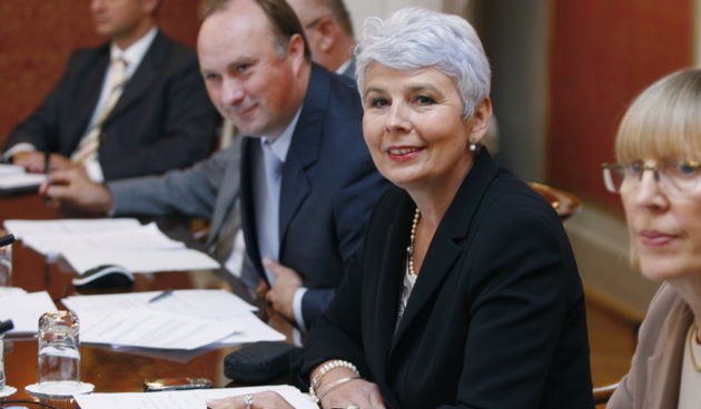 Zagreb, 100909.
Vlada.
Banski dvori.
Redovita sjednica Vlade.
Na slici: Premijerka  Jadranka Kosor .
Foto: Goran Mehkek / CROPIX