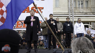 Zadarski branitelji na prosvjedu u Zagrebu 26. veljace 2011, Foto: Leo Banic Zadarski branitelji na prosvjedu u Zagrebu 26. veljace 2011, Foto: Leo Banic