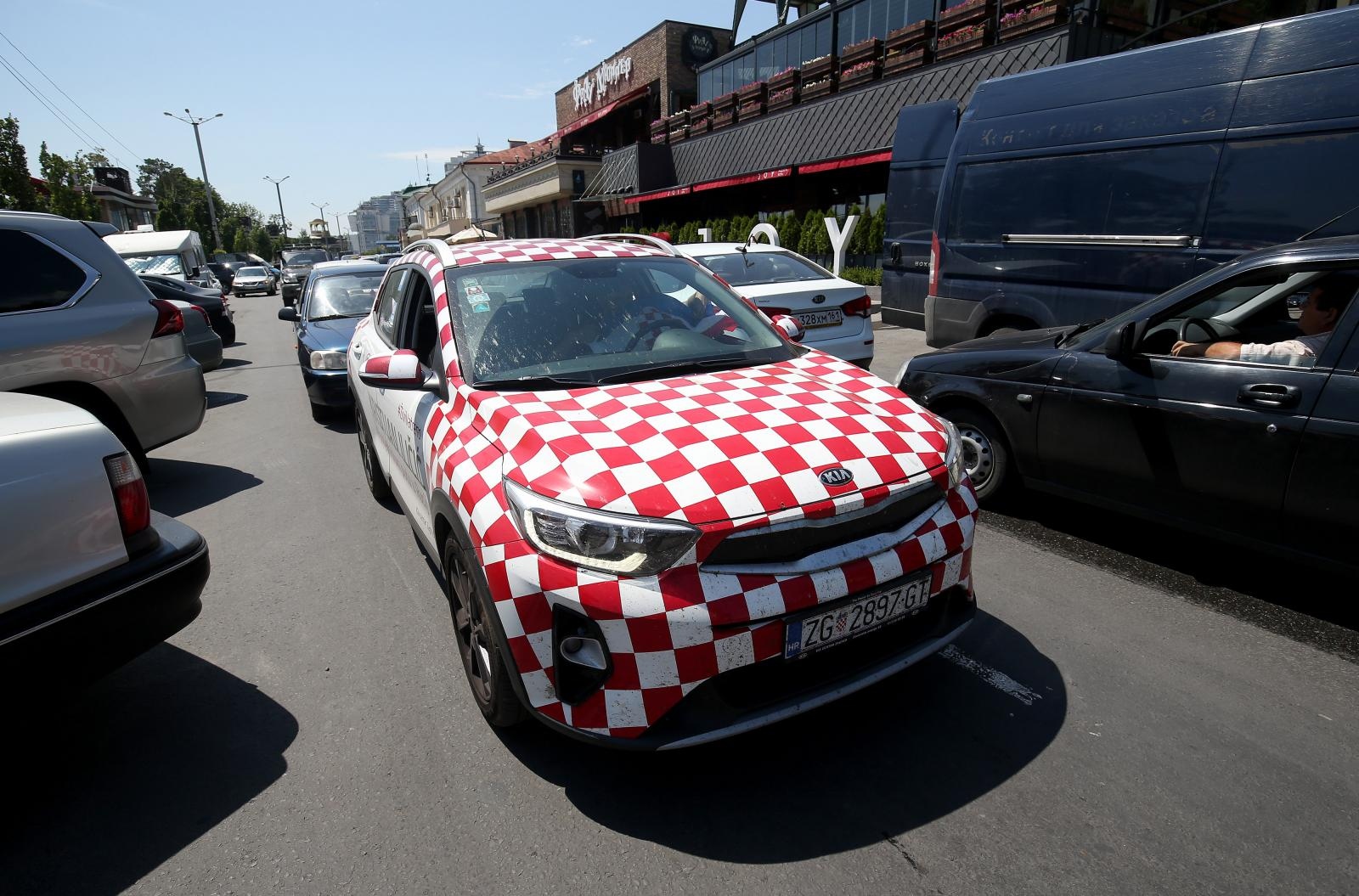 Veseli hrvatski navijači u Rostovu na Donu