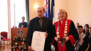 Korado Korlević i Dijana Vican. Svečana dodjela priznanja na Sveučilištu u Zadru