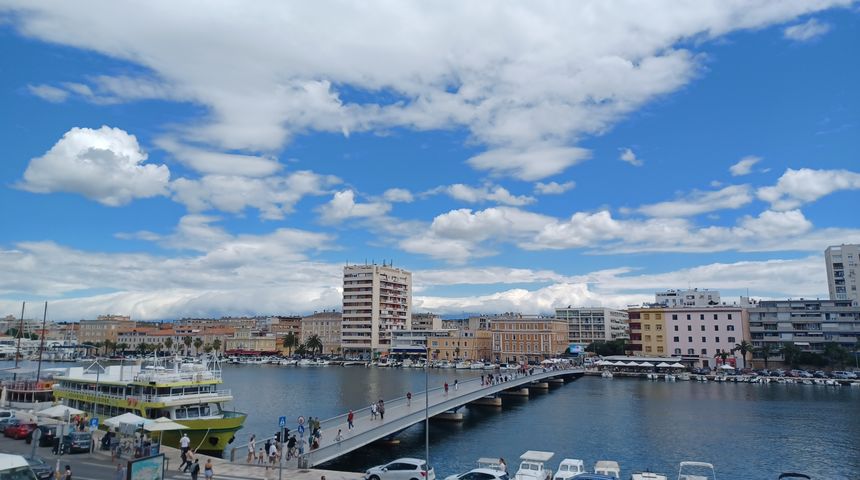 Most, muraj, zadar ilustracija, naoblaka