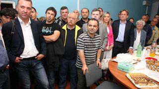 Nakon objave prvih izbornih rezultata nastalo je slavlje u stožeru HDZ-a i kolacijskih partnera. Slavila se pobjeda Božidara Kalmete, novog gradonačelnika Zadra, te pobjeda Stipe Zrilića, novog/satog župana Zadarske županije. Photo: Dino Stanin/PIXSELL Nakon objave prvih izbornih rezultata nastalo je slavlje u stožeru HDZ-a i kolacijskih partnera. Slavila se pobjeda Božidara Kalmete, novog gradonačelnika Zadra, te pobjeda Stipe Zrilića, novog/satog župana Zadarske županije. Photo: Dino Stanin/PIXSELL