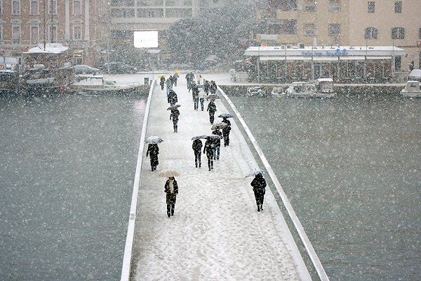 Snijeg u Zadru, 17. prosinca 2009, Foto: Saša Čuka