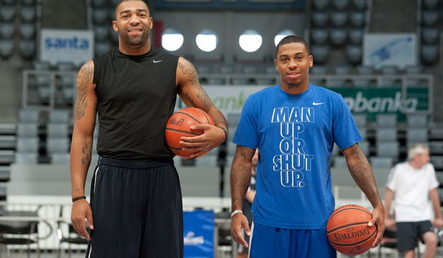 Zadar, 230812Amerikanci , Romeo Travis i Gary Ervin na prvom treningu s kosarkasima Zadra.Na fotografiji: Romeo Travis i Gary Ervin.Foto: Luka Gerlanc / CROPIX