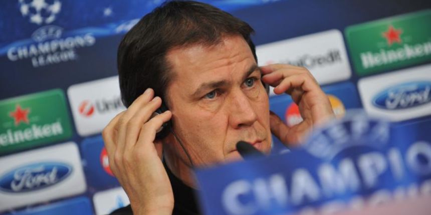 Lille’s head coach Rudi Garcia talks during a press conference at Allianz Arena in Munich, Germany, 06November 2012. FCBayern Munich will play OSCLille from France in the fourth group match of the Champions League 2012/13 season on Wednesday, 07 November