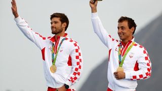 Rioe de Janeiro. Olimpijski prvaci u klasi 470, Šime Fantela i Igor Marenić. Photo. Igor Kralj/PIXSELL Rioe de Janeiro. Olimpijski prvaci u klasi 470, Šime Fantela i Igor Marenić. Photo. Igor Kralj/PIXSELL