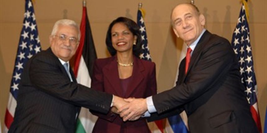 Abbas, Rice i Olmert (Foto: Tportal.hr)