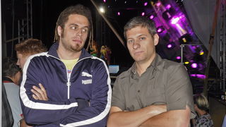 Vodice, 110611.
Obala Vladimira Natora.
Posljednja vecer CMC -a u Vodicama.
Na slici: Voditelji Gitak TV-a.
Foto: Marija Mihic / CROPIX