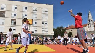 Kid’s Day na Forumu: Vassilis Spanoulis s klincima zaigrao basket 3na3, Foto: Dino Stanin/PIXSELL