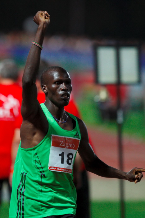 Zagreb, 130911.
IAAF World Challenge Zagreb 2011, 
61. memorijal Borisa Hanzekovica na atletskom stadionu Mladost na Savi.
Na slici: prvi na 1500 m Chepseba Nixon Kiplimo.
Foto: Goran Mehkek / CROPIX