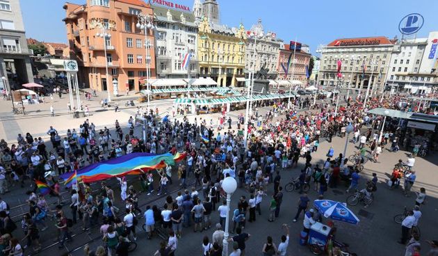 15.06.2013., Zagreb – 12. Zagreb Pride povorka, najveca dosad, prosla glavnim Trgom bana Jelacica. Photo: Robert Anic/PIXSELL