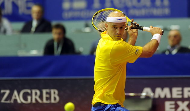 Zagreb, 300112.ATP Zagreb inDoors 2012U ledenoj dvorani Doma sportova od 28.1 do 5.2.2012. odigravaju se mecevi teniskog ATP turnira Zagreb Indoors.Na slici: hrvatski tenisac Ivan Ljubicic.Foto: Sime Sokota / CROPIX