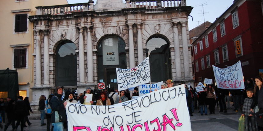 Prosvjed u Zadru, 9. ožujka, foto: Tea Balog