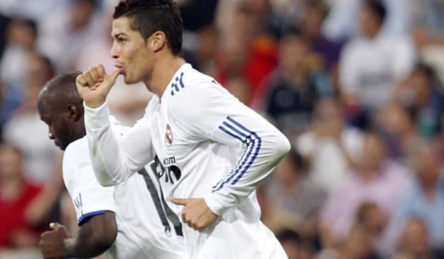 #5771752 Spanish league macth Real Madrid vs Espanyol (3-0), where Cristiano Ronaldo scored one goal from the penalty kick after too much games without success (exactly 48 days after last score). 

After goal, the striker sucked his thumb, meaning that th