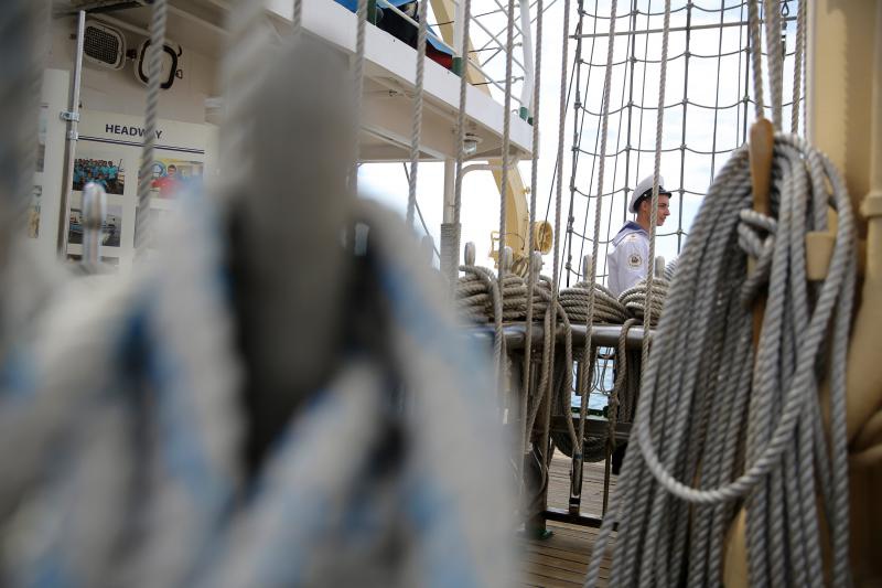 Pokraj Morskih orgulja i Pozdrava Suncu pristao je ruski skolski jedrenjak “Nadezhda”. Dug je 109 metara te ima tri jarbola. Photo: Filip Brala/PIXSELL