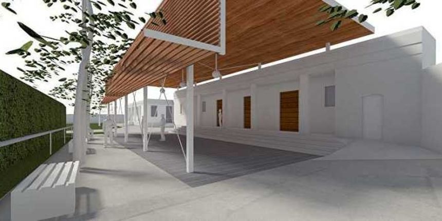 Nadstrešnica kod ispraćajnih dvorana na Gradskom groblju Zadar Nadstrešnica kod ispraćajnih dvorana na Gradskom groblju Zadar