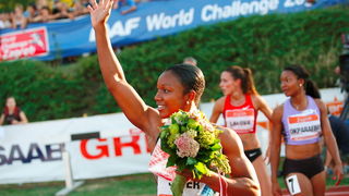 Zagreb, 130911.
IAAF World Challenge Zagreb 2011, 
61. memorijal Borisa Hanzekovica na atletskom stadionu Mladost na Savi.
Na slici: Jeter Carmelita prva na 100 m.
Foto: Goran Mehkek / CROPIX