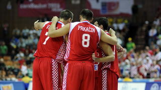 Katowice, 180909.
Dvorana Sport Arena Spodek.
Europsko prvenstvo u kosarci u Poljskoj, cetvrtfinale izmedju Slovenije i Hrvatske.
Foto: Drago Sopta  / CROPIX