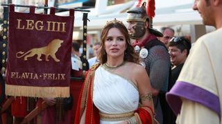 Severina i Robert Kurbaša u kostimima carice Priske i Dioklecijana prošetali Peristilom. Photo: Miranda Cikotić/PIXSELL