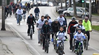 Branimirova obala: Start tradicionalne Božićne biciklijade Zadar-Vir. Foto: Dino Stanin/PIXSELL