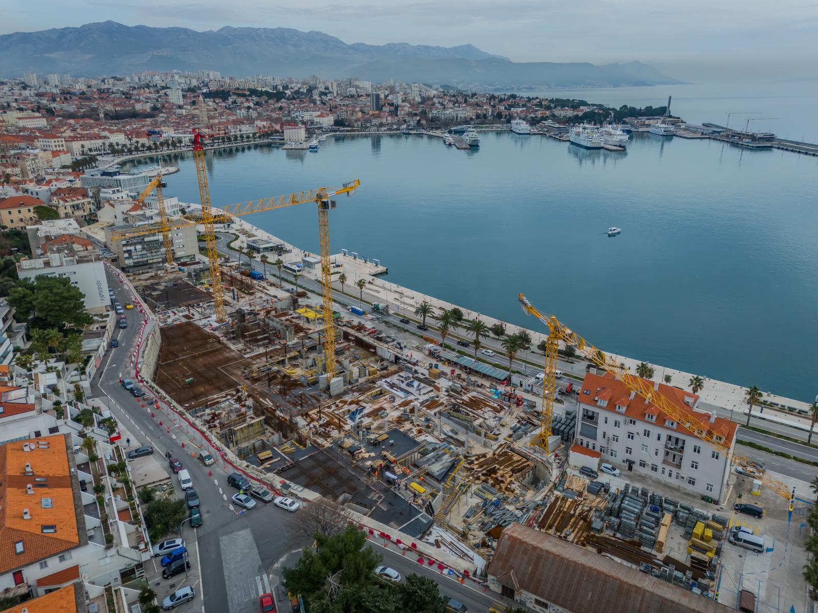 Split: Pogled iz zraka na mjesto gdje je bio hotel Marjan