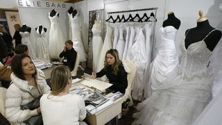 Split, 190211. 
Sajam vjencanja u hotelu Le Meridien Lav.
Na fotografiji: vjencanice.
Foto: Vladimir Dugandzic / CROPIX