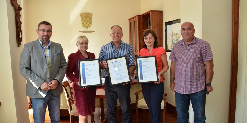 Gradu Novalji uručen Certifikat sustava upravljanja kvalitetom