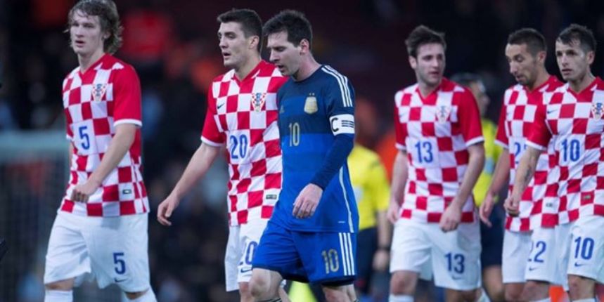 Tin Jedvaj, Mateo Kovačić, Lionel Messi, foto: Drago Sopta / HNS