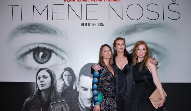 U Muzeju suvremene umjetnosti odrzana je premijera filma Ti mene nosis, redateljice Ivone Juke. Natasa Dorcic, Ivona Juka, Natasa Janjic. Photo: Davor Puklavec/PIXSELL