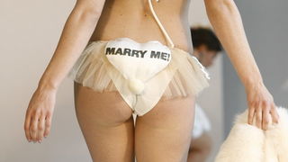 Split, 190211. 
Sajam vjencanja u hotelu Le Meridien Lav.
Na fotografiji: modna revija modeli Vesna Sposa.
Foto: Vladimir Dugandzic / CROPIX