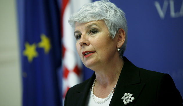 Zagreb, 190411.
Markov Trg.
Banski dvori.
Press konferencija predsjednice Vlade Republike Hrvatske Jadranke Kosor. 
Foto: Goran Mehkek / Cropix