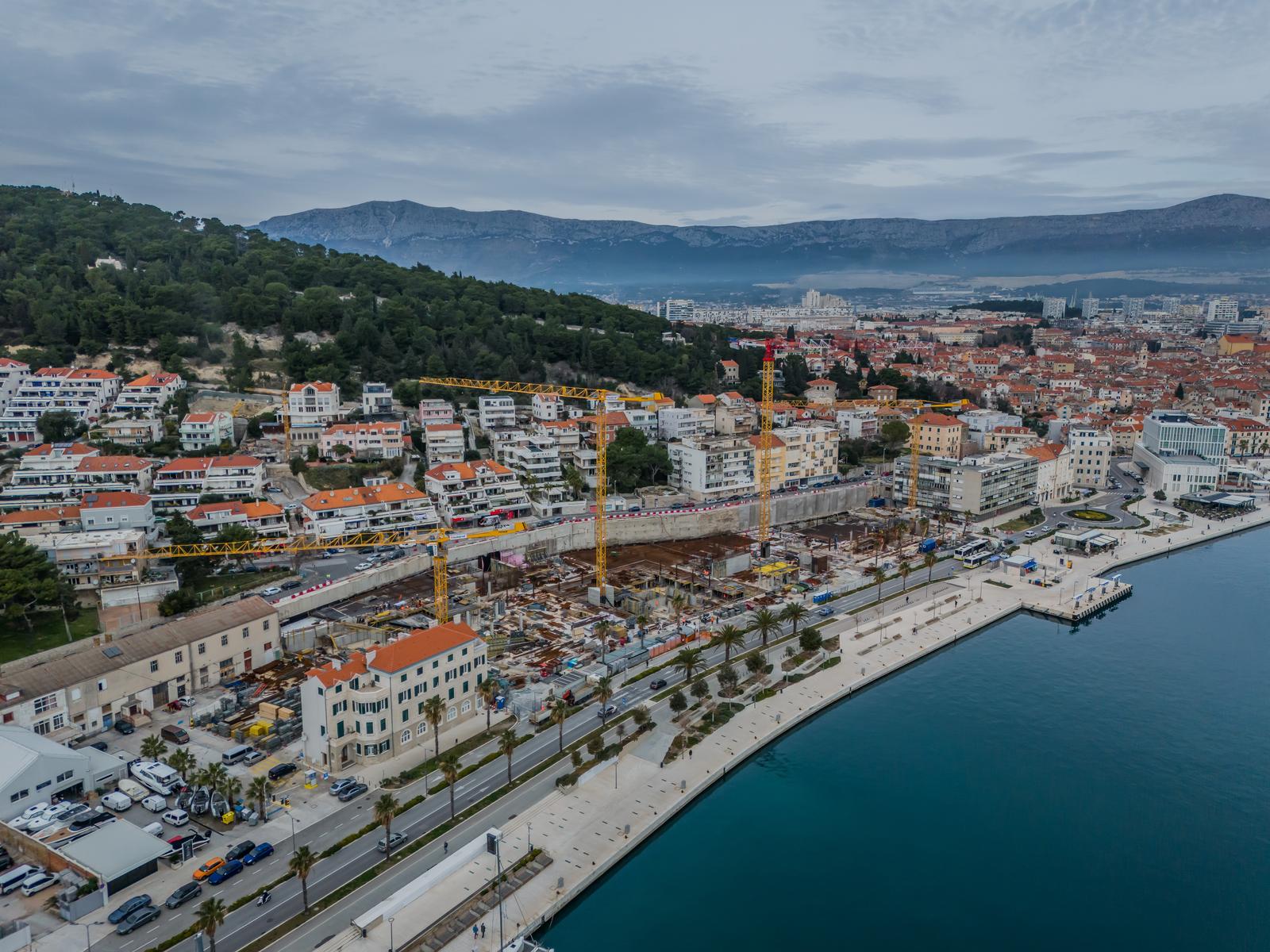 Split: Pogled iz zraka na mjesto gdje je bio hotel Marjan