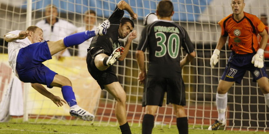 Split, 190810.
Gradski stadion Puljud.
Uzvratna utakmica cetvrtog pretkola Europske lige izmedju Hajduka i Uniree.
Na fotografiji: Senijad Ibricic. 
Foto: Ante Cizmic / CROPIX