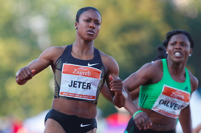 Zagreb, 130911.
IAAF World Challenge Zagreb 2011, 
61. memorijal Borisa Hanzekovica na atletskom stadionu Mladost na Savi.
Na slici: Jeter Carmelita prva na 100 m.
Foto: Goran Mehkek / CROPIX