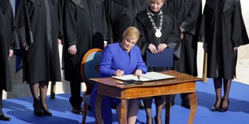 Inauguracija predsjednice Kolinde Grabar Kitarović na Trgu sv. Marka, Foto: Photo: HINA/POOL/PIXSELL Inauguracija predsjednice Kolinde Grabar Kitarović na Trgu sv. Marka, Foto: Photo: HINA/POOL/PIXSELL