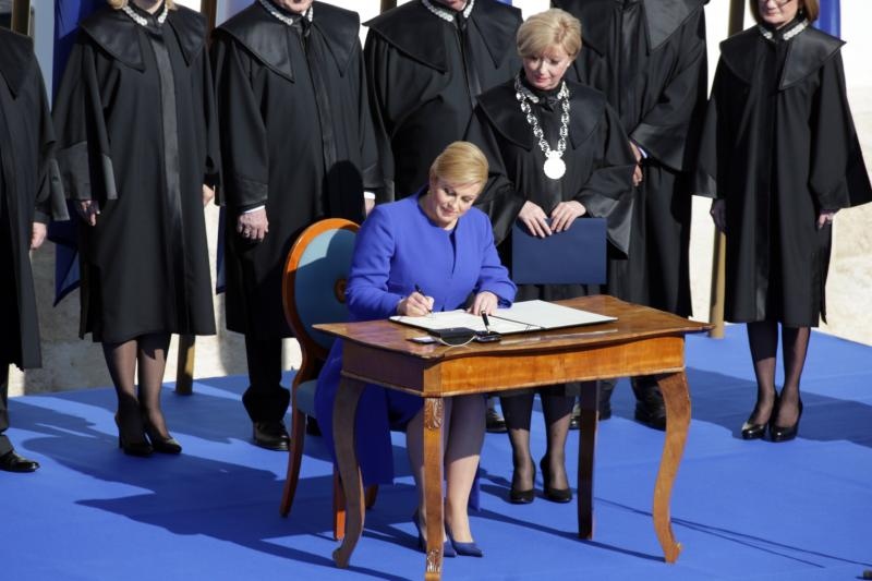 Inauguracija predsjednice Kolinde Grabar Kitarović na Trgu sv. Marka, Foto: Photo: HINA/POOL/PIXSELL