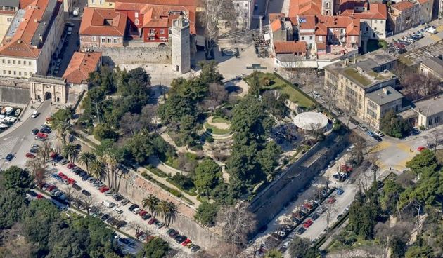 Zadar iz zraka. Ilustracije. Perivoj kraljice Jelene Madijevke. Photo: Dino Stanin/PIXSELL