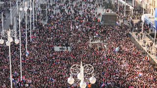 Panorama svečanog dočeka hrvatske rukometne reprezentacije u Zagrebu