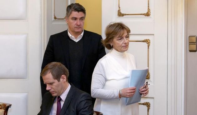 Zagreb – Vlada Zorana Milanovica odrzala posljednju sjednicu uoci parlamentarnih izbora. Vesna Pusic, Zoran Milanovic. Photo: Patrik Macek/PIXSELL